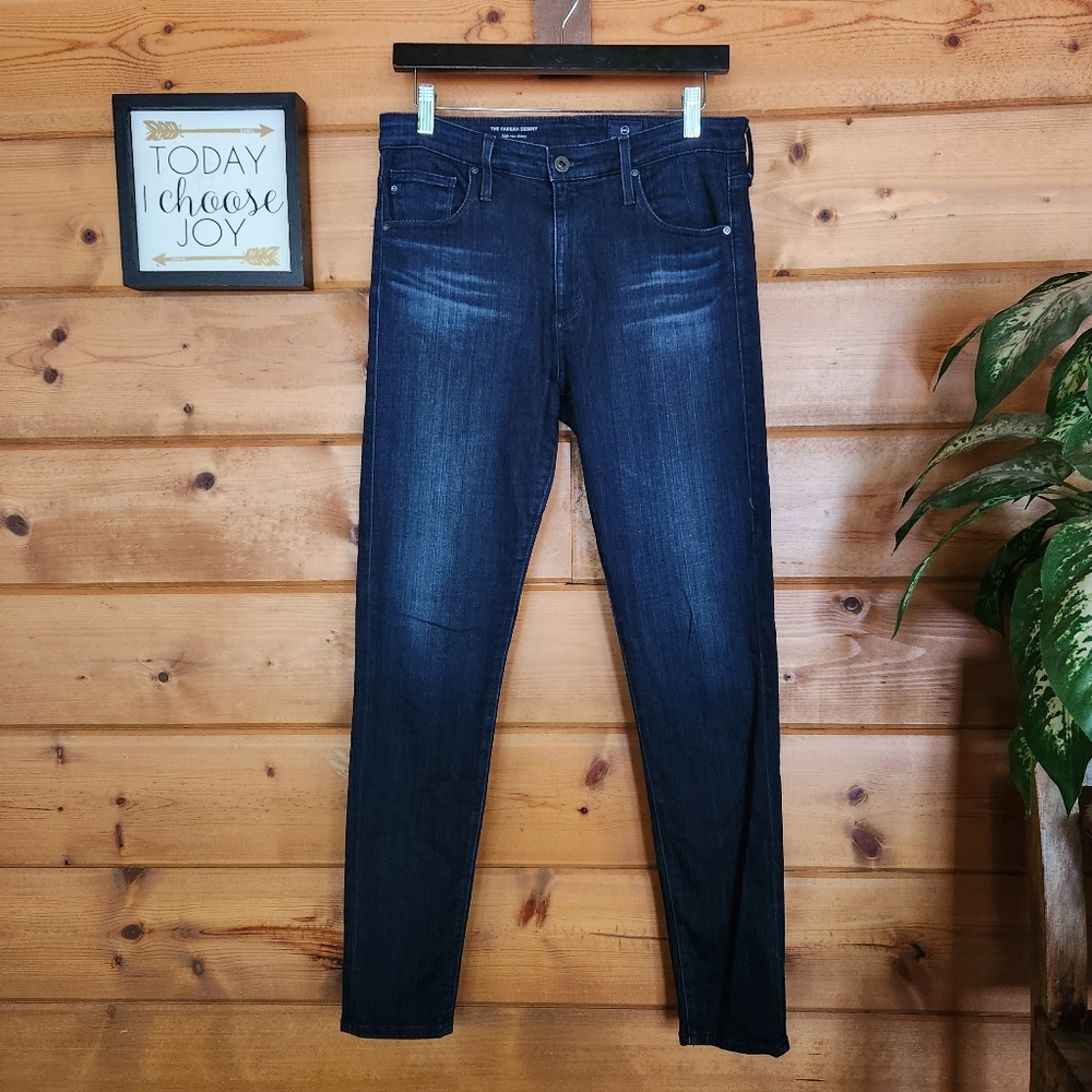 AG Adrianna Goldschmied‎ Farrah Skinny High Rise Jeans Dark Wash Sz 29(30) X 31"